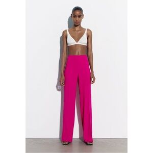 Zara Women's Pink Wide-Leg Pants